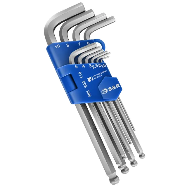 S&R Set Chiavi a Brugola 9 pezzi 1.5-10 mm Sferiche