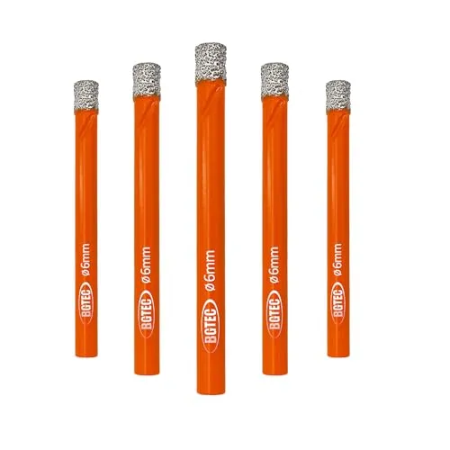 BGTEC Punte Diamantate 6 mm 5 Pezzi a Secco per Gres
