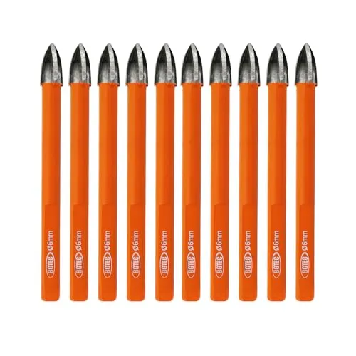 BGTEC punte metallo duro 6 mm 10 pezzi croce