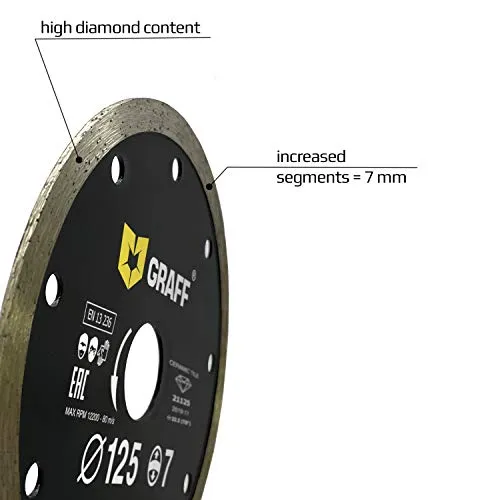 Graff Premium Disco Diamantato 125 mm Gres Sottile