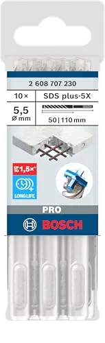 Bosch Expert PRO SDS plus-5X punta calcestruzzo 5,5 mm