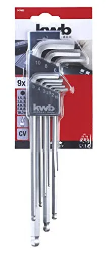 KWB 1476-00 chiavi esagonali 9 pz testa sferica