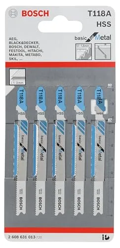 Bosch Expert T 118 A Lame Seghetto 5 Pezzi per Metallo