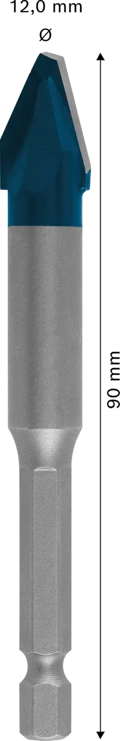 Bosch Expert HEX-9 Hard Ceramic punta piastrelle 12x90mm gres duro