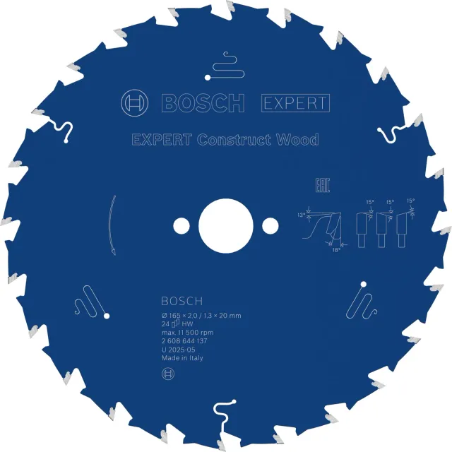 Bosch Expert Construct Wood lama circolare 165 mm per legno con chiodi