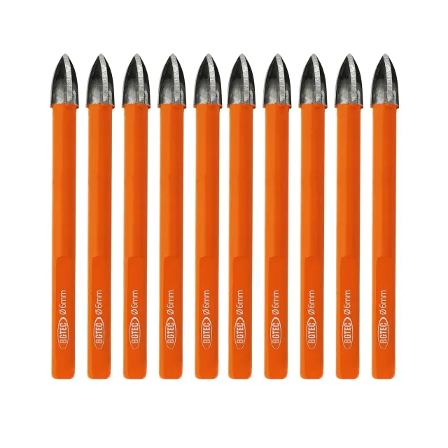 BGTEC punte metallo duro 6 mm 10 pezzi croce