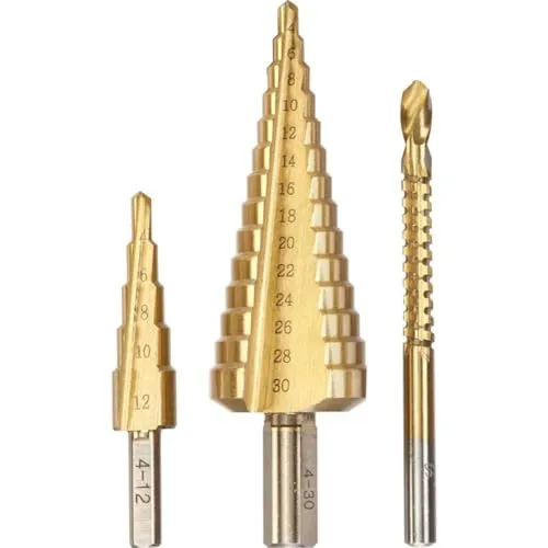 KWB 525890 Set 3 pz punte a gradini 4-30 mm HSS titanio