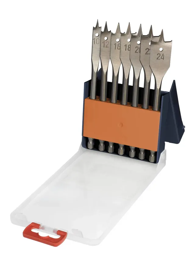 KWB 512250 set mecchie piatte legno 7 pezzi 10-24 mm