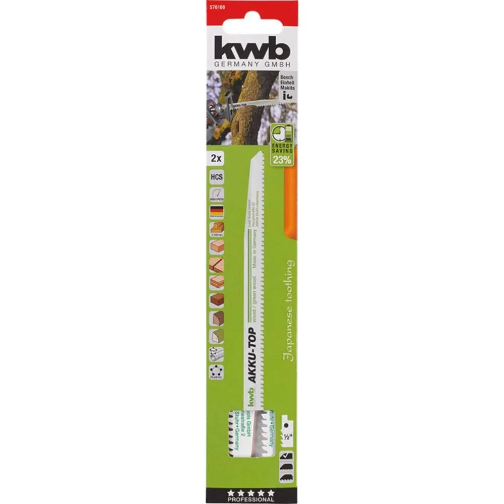 KWB AKKU-TOP 576100 lama sciabola HCS 240 mm legno