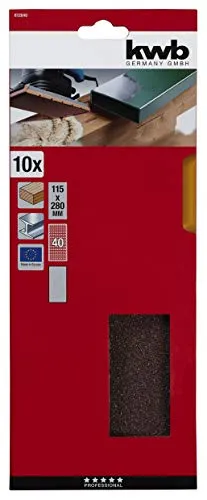 KWB 812-040 carta vetrata grana 40 10 pz 115x280 mm