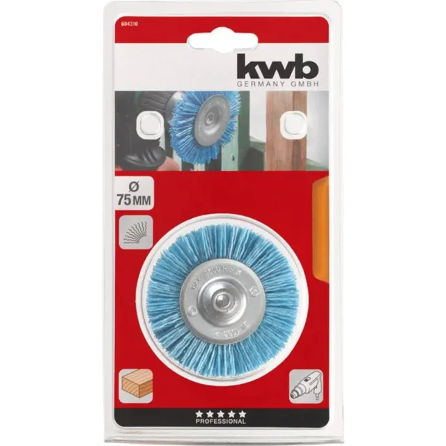 KWB 6043-10 Spazzola a Disco 75mm Nylon per Trapano