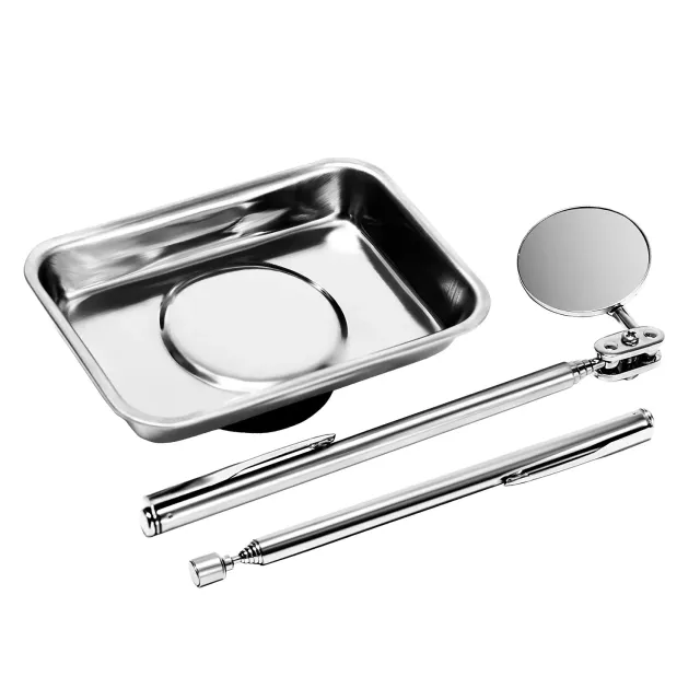 S&R Kit magnetico 3 pz vaschetta penna specchio officina