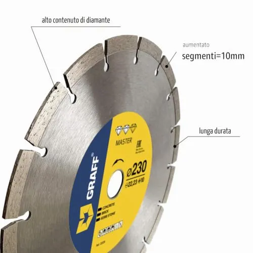 Graff disco diamantato 230 mm per cemento segmento 10 mm