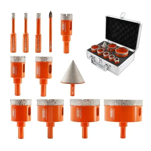 BGTEC set 12 frese diamantate per piastrelle a secco