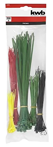 KWB 403590 fascette stringicavo 200 pezzi colorate assortite