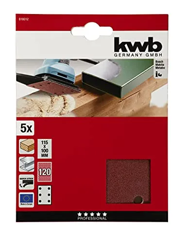 KWB 8180-12 fogli abrasivi orbitali 115x100 mm K120 forati