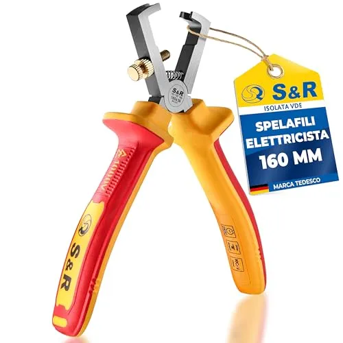S&R Pinza Spelacavi Elettricista 160 mm 1000V VDE Isolata