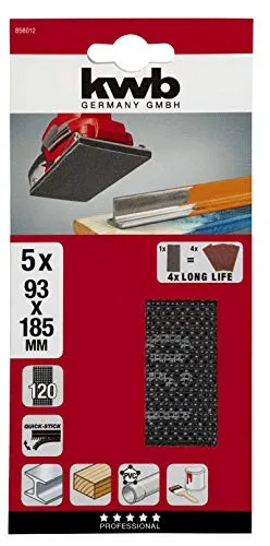 KWB carta abrasiva 93x185 mm K120 5 pezzi griglia