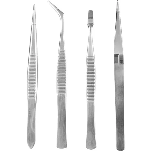 KWB 28890 set 4 pinzette precisione acciaio